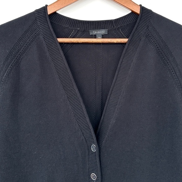 Talbots cardigan  with v-neck, long sleeves, raglan, button front, straight cut - Picture 2 of 12